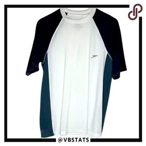 Small Speedo White - Gray -‎ Slate Short Sleeve UV Protection Shirt